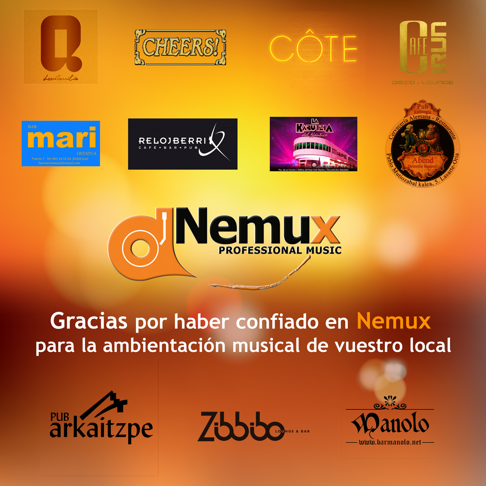 Agradecimientos Pubs & Discotecas